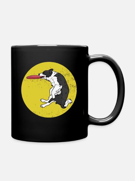 Flinker Frisbeehund Spielwiese - Tasse einfarbig - Schwarz