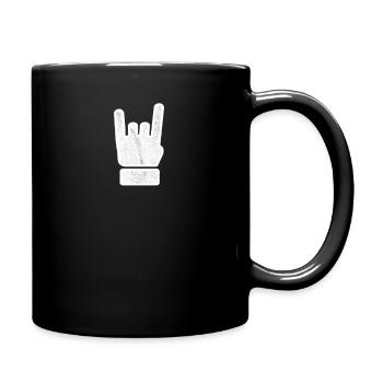 Pommesgabel / Metal Hand / Rock Musik - Tasse einfarbig - Schwarz - Rechts