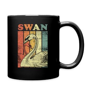 Schwan Vogel - Tasse einfarbig - Schwarz - Rechts
