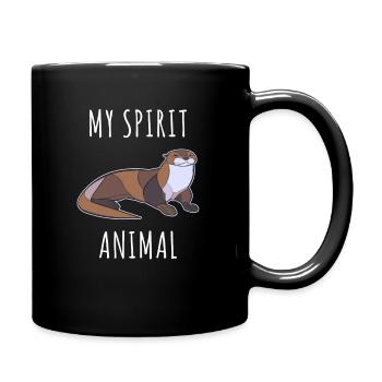 Otter Spiritual Animal - Full Colour Mug - black - Right
