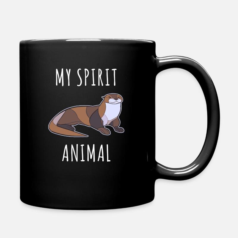 Otter Spirituelles Tier - Tasse einfarbig - Schwarz