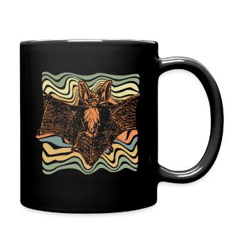 Fledermaus Erschrecken - Tasse einfarbig - Schwarz - Rechts