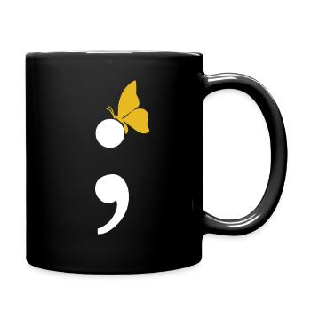 Projet de cadeau de suicide de papillon de point-virgule - Mug uni - noir - Droite