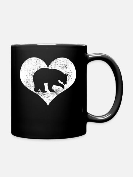 Ours coeur - Mug uni - noir