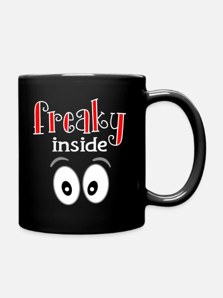 Freaky van binnen. Freaks Freak Nerd gek - Mok uni - zwart