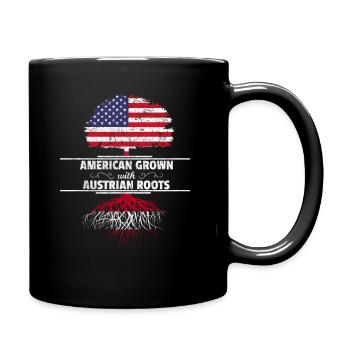 Autriche racines Amérique USA drapeau arbre de naissance - Mug uni - noir - Droite