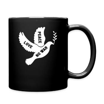Frieden Friedenstaube Friedensstifter Geschenk - Tasse einfarbig - Schwarz - Rechts