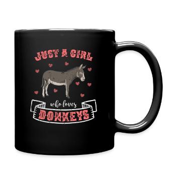 Esel Landei Mädchen - Tasse einfarbig - Schwarz - Rechts