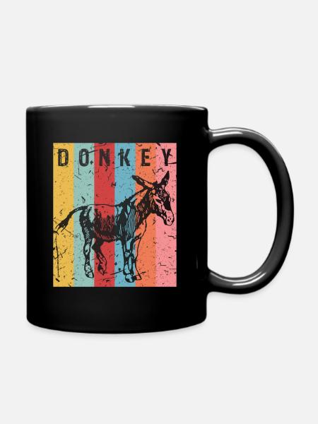 Esel Streichelzoo - Tasse einfarbig - Schwarz