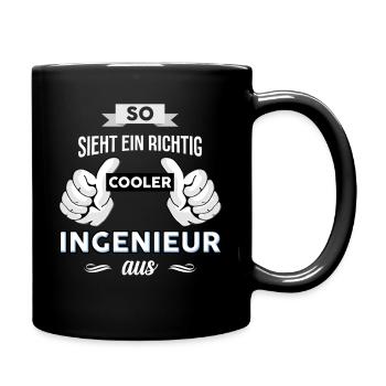 Ingenieur Ingenieurwesen Elektrotechniker Spruch - Tasse einfarbig - Schwarz - Rechts