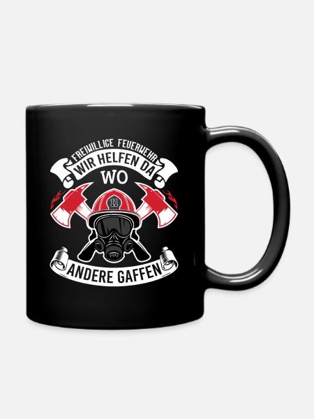 Freiwillige Feuerwehr freiwilliger Feuerwehrmann - Tasse einfarbig - Schwarz