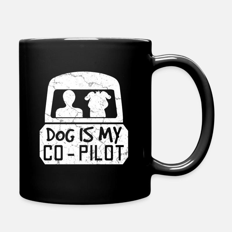 Pilot Copilot Hund - Tasse einfarbig - Schwarz