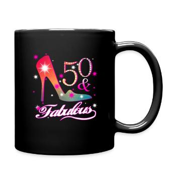 fabelhaftes 50 Geburtstagsgeschenk - Tasse einfarbig - Schwarz - Rechts