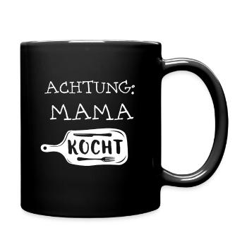 Attention Mama Cooks Motiv Design Shirt Présent - Mug uni - noir - Droite