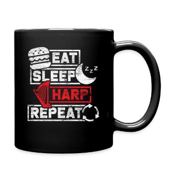 Harfe - Tasse einfarbig - Schwarz - Rechts