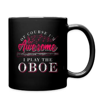 Oboe Geschenkidee - Tasse einfarbig - Schwarz - Rechts