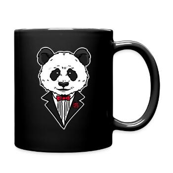 Panda Mafia Bär Tier Geschenk - Tasse einfarbig - Schwarz - Rechts