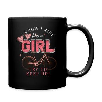 Fahrrad Girlpower Radsport - Tasse einfarbig - Schwarz - Rechts