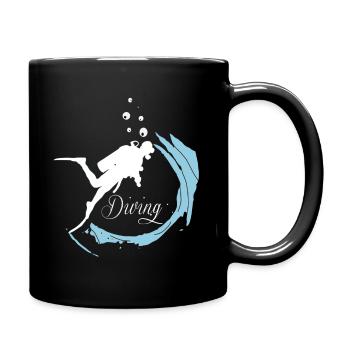 Diving - Taucher - Tauchen - Tasse einfarbig - Schwarz - Rechts