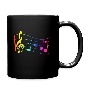 Noten - Musik - Tasse einfarbig - Schwarz - Rechts