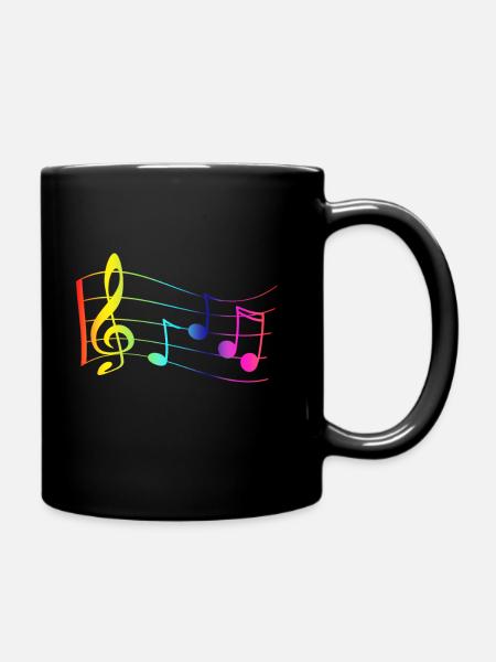 Noten - Musik - Tasse einfarbig - Schwarz