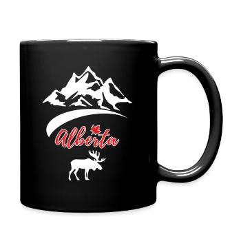 Alberta Kanada Weißer Elch Geschenk - Tasse einfarbig - Schwarz - Rechts