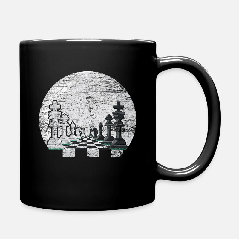 Schach Mond Geschenk Schachbrett Schachmatt Taktik - Tasse einfarbig - Schwarz