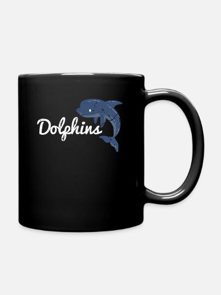 Delphin - Tasse einfarbig - Schwarz