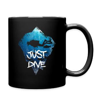 XASTY Just Dive Diver Scuba Diving Sea - Full Colour Mug - black - Right