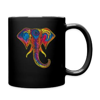 Elefant - Tasse einfarbig - Schwarz - Rechts
