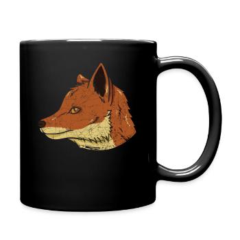 Fox Face Sideways Tshirt Gift - Full Colour Mug - black - Right