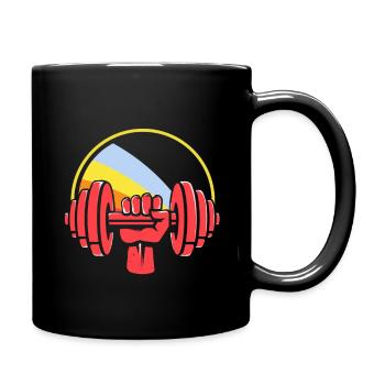 Weight training - Full Colour Mug - black - Right
