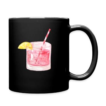Gin Getränk Limonade Strohhalm - Tasse einfarbig - Schwarz - Rechts