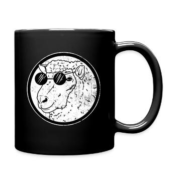 Sheep cattle sunglasses goat gift - Full Colour Mug - black - Right