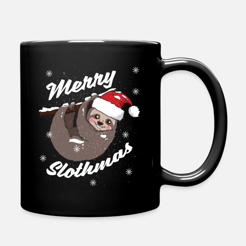 Faultier Weihnachten Weihnachtsgeschenk Geschenk - Tasse einfarbig - Schwarz