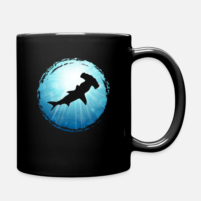Chemise de plongée avec requin marteau et requin marteau - Mug uni - noir