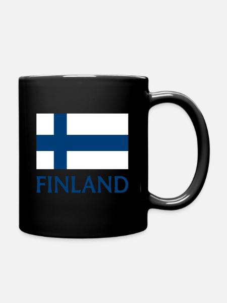 Finnland Flagge - Tasse einfarbig - Schwarz