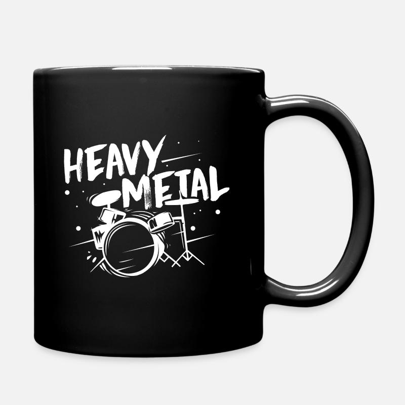Heavy Metal Gitarre Schlagzeug klingen Geschenk - Tasse einfarbig - Schwarz