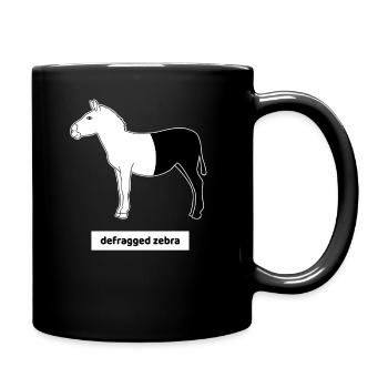 Informatiker Computer Rechner Humor Zebra Defrag - Tasse einfarbig - Schwarz - Rechts