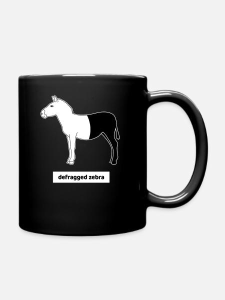 Informatiker Computer Rechner Humor Zebra Defrag - Tasse einfarbig - Schwarz