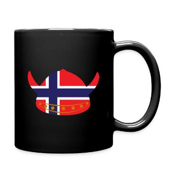 Wikinger Norwegen Flagge - Tasse einfarbig - Schwarz - Rechts