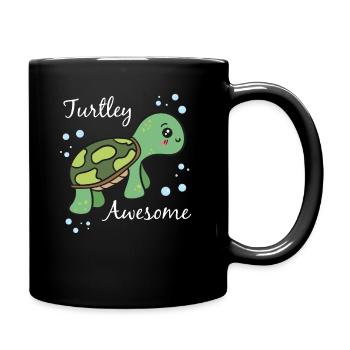 TURTLEY Funny tortue et cadeau tortue - Mug uni - noir - Droite