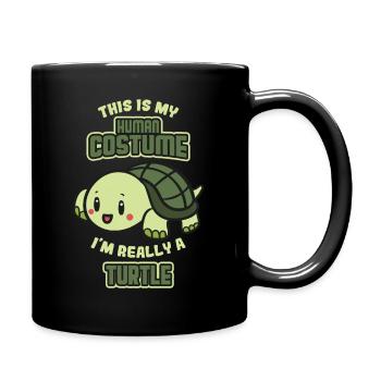 Couverture de tortue et tortue - Mug uni - noir - Droite