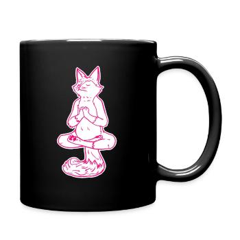 Renard en méditation - Mug uni - noir - Droite
