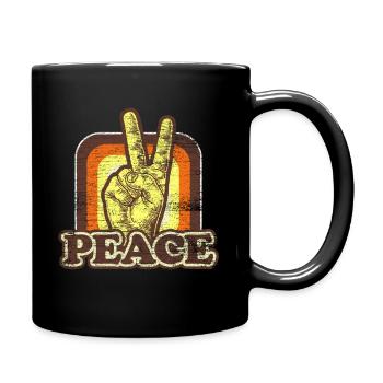 Peace - Tasse einfarbig - Schwarz - Rechts