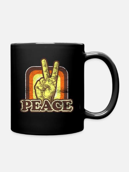 Peace - Tasse einfarbig - Schwarz