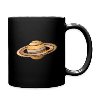 Skateboard Saturn Geschenk, Planet Universum - Tasse einfarbig - Schwarz - Rechts