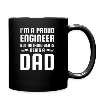 Vater Ingenieur Papa Ingenieurwesen Motiv Spruch - Tasse einfarbig - Schwarz - Rechts