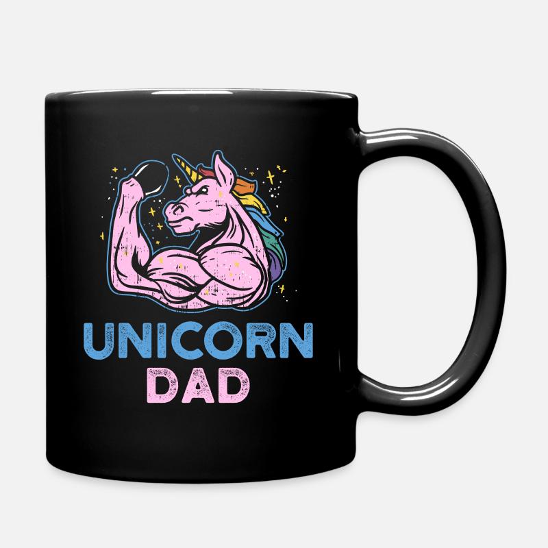 Fitness Geschenk Papa Einhorn Muskeln Männlich Fun - Tasse einfarbig - Schwarz