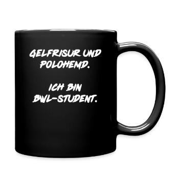 Gelfrisur Polohemd BWL Student - Tasse einfarbig - Schwarz - Rechts